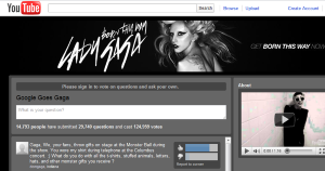 Lady Gaga is working with Google on a new YouTube campaign that puts her in touch with fans via video, and marketers might be inspired by her use of social media to engage her audience. Lady Gaga is working with Google on a new YouTube campaign that puts her in touch with fans via video, and marketers might be inspired by her use of social media to engage her audience.