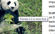 When you hover over an image, you typically will see text like this, representing the image's "ALT" or "TITLE" tag. A screenshot showing an image's hover text, from the element's ALT attribute.