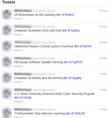 Automated Tweets without interactive posts can look spammy