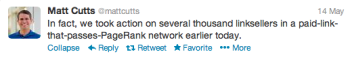 Matt Cutts says action was taken against spammy link sellers Matt Cutts says action was taken against spammy link sellers