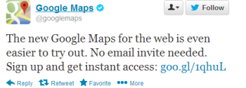 Google announces new Maps application for public use in local search.