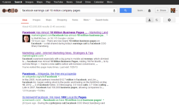 Google SERPs with extra information.