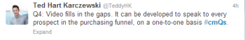 Ted Karczewski answers a question for Brafton's Twitter Chat.